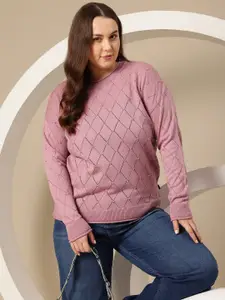 Sztori Plus Size Acrylic Pullover with Embellished Detail