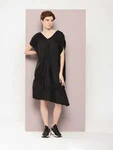 Kook N Keech Pure Cotton V-Neck Extended Sleeves A-Line Dress