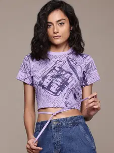 The Roadster Lifestyle Co. Typography Print Pure Cotton Crop Top