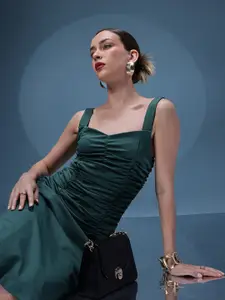 bebe Future Glam Ruched A-Line Dress