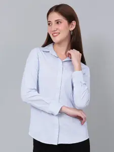 Cantabil Striped Spread Collar Cotton Formal Shirt