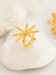 Silvermerc Designs Gold-Plated Starburst Design Women Finger Ring