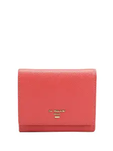 Da Milano Women Textured Leather Wrist Loop Two Fold Wallet