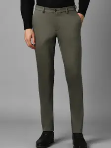 Louis Philippe Men Textured Slim Fit Trousers