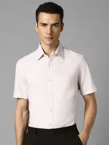 Louis Philippe Spread Collar Short Sleeves Regular Fit Micro Ditsy Cotton Formal Shirt