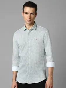 Louis Philippe Sport Smart Slim Fit Micro Ditsy Printed Pure Cotton Casual Shirt