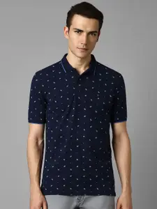 Louis Philippe Jeans Men Printed Polo Collar Slim Fit T-shirt
