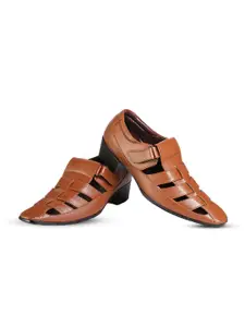 Bxxy Men Ethnic PU Elevator Shoe-Style Sandals
