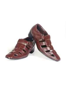 Bxxy Men Ethnic PU Elevator Fisherman Elevator Sandals