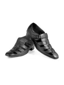 Bxxy Men Ethnic PU Elevator Fisherman Elevator Sandals