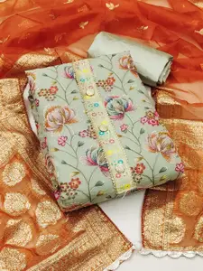 KIMISHA Embellished Organza Unstitched Dress Material