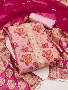 KIMISHA Embellished Organza Unstitched Dress Material