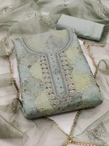 KIMISHA Women Embellished Organza Unstitched Dress Material