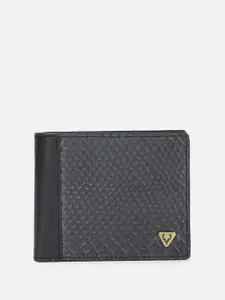 Allen Solly Men Abstract Textured Leather Two Fold Wallet