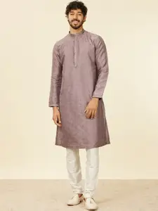Manyavar Men Embroidered Regular Beads and Stones Kurta with Pyjamas