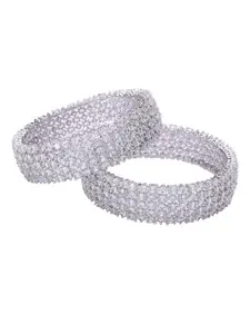 RATNAVALI JEWELS Set of 2 American Diamond Studded Bangles