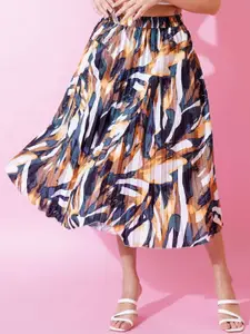 OTABU Printed A-line Midi Skirts