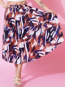 OTABU Printed A-Line Midi Skirt