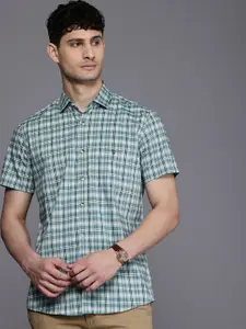 Louis Philippe Sport Pure Cotton Slim Fit Opaque Checked Casual Shirt