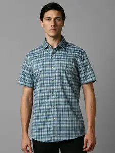 Louis Philippe Sport Pure Cotton Slim Fit Opaque Checked Casual Shirt