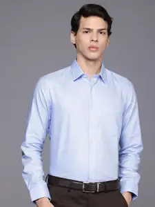 Louis Philippe Pure Cotton Slim Fit Textured Formal Shirt