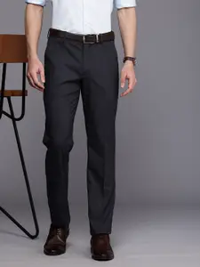 Louis Philippe Men Checked Slim Fit Formal Trousers