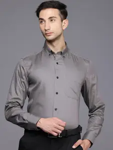 Louis Philippe Pure Cotton Button-Down Collar Classic Fit Formal Shirt