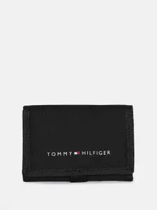 Tommy Hilfiger Men Typography Printed PU Three Fold Wallet
