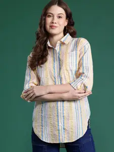 DressBerry Seersucker Striped Casual Shirt