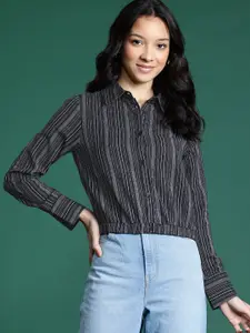 DressBerry Women Pinstripes Opaque Striped Casual Shirt