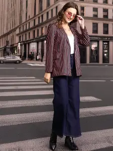 DressBerry Bizwear Striped Double-Breasted Blazer