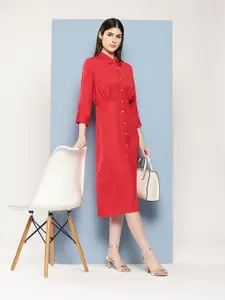 Chemistry Button-Down Pleated Shirt Dress