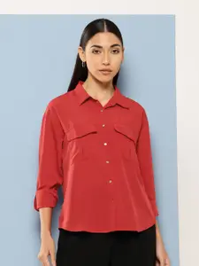 Chemistry Roll-Up Sleeves Flat Pockets Casual Shirt