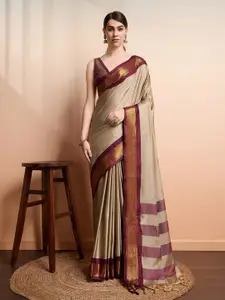 SGF11 Ethnic Motifs Woven Design Zari Kanjeevaram Silk Saree