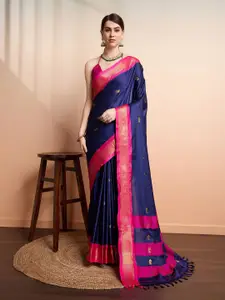 SGF11 Ethnic Motifs Woven Design Zari Kanjeevaram Silk Saree