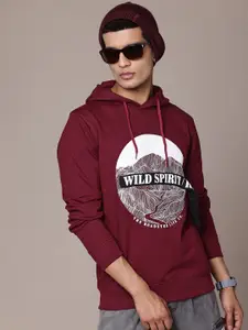 The Roadster Lifestyle Co. Printed Hooded Sweatshirt