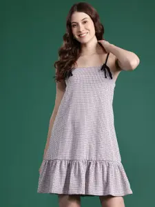 DressBerry Checked Drop-Waist Mini Dress