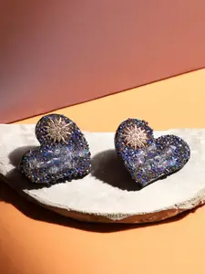 SOHI Heart Shaped Stud Earrings