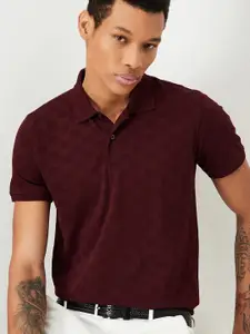 max Men Checked Polo Collar T-shirt