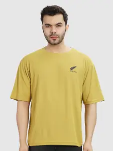 Polo Plus Men Coolmax Embroidered Solid Oversized Drop Shoulder T-shirt