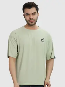 Polo Plus Men Coolmax Embroidered Solid Oversized Drop Shoulder T-shirt