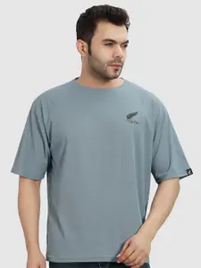 Polo Plus Men Coolmax Embroidered Solid Oversized Drop Shoulder T-shirt