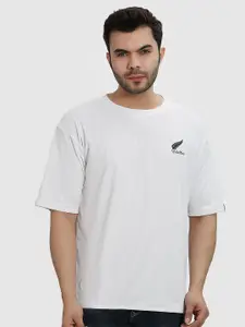 Polo Plus Men Coolmax Embroidered Solid Oversized Drop Shoulder T-shirt