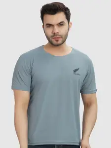 Polo Plus Men Coolmax Embroidered Solid Round Neck T-shirt