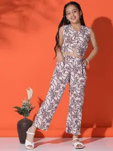 FASHION DREAM Girls Printed Top with Trousers