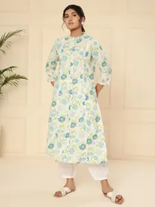 ARAVALII Floral Printed A-Line Kurta