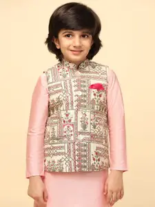 KISAH Printed Woven Nehru Jacket