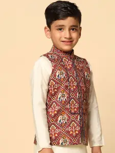 KISAH Printed Woven Nehru Jacket