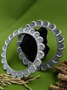 Sangria Set Of 2 Silver-Plated Bangle