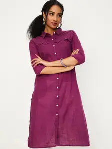 max Women Mirror Work Pathani Kurta
